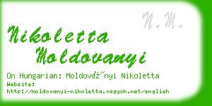 nikoletta moldovanyi business card